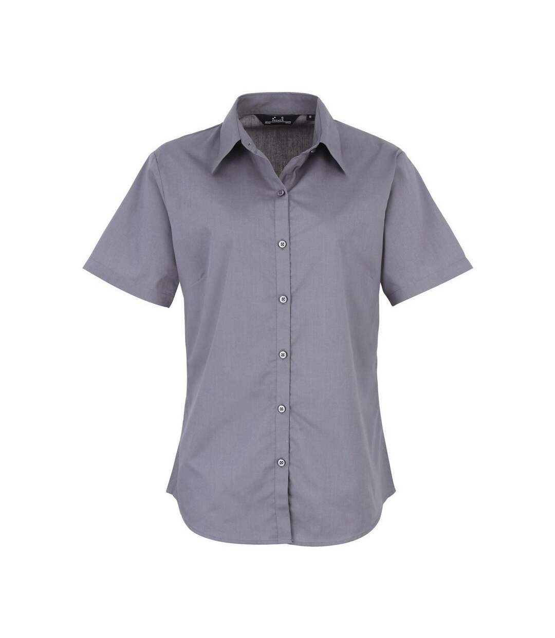 Short Sleeve Poplin Blouse / Plain Work Shirt Steel Premier-1