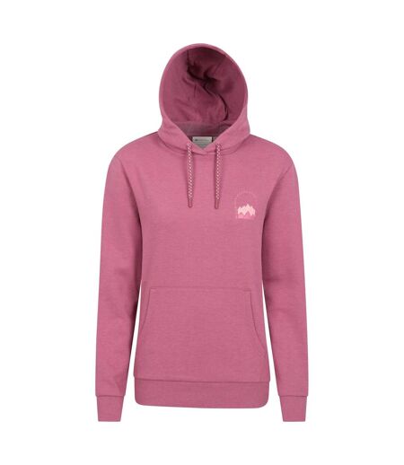 Womens/ladies mountain scene jersey hoodie pink Mountain Warehouse