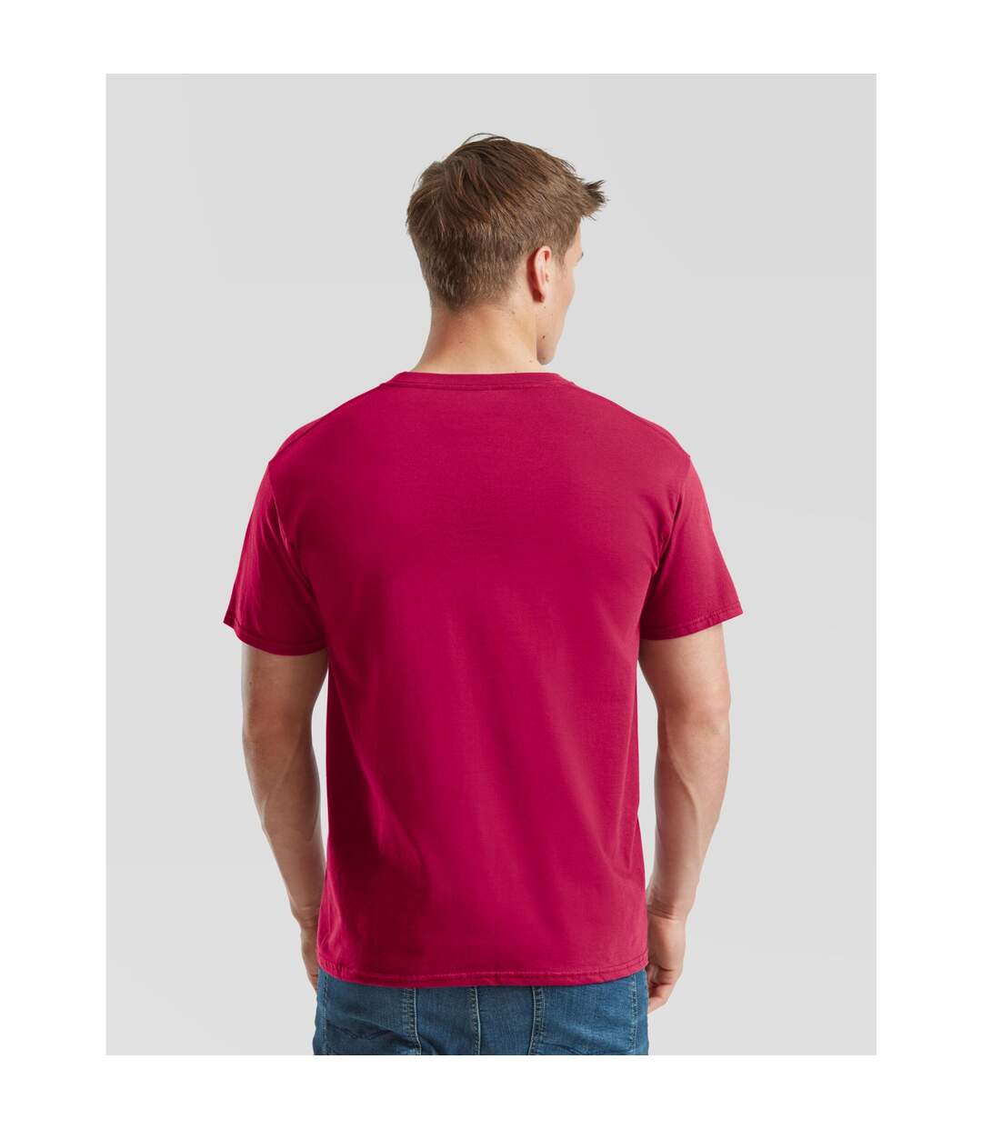 Mens Iconic Premium Ringspun Cotton T-shirt Cranberry Fruit Of The Loom-3