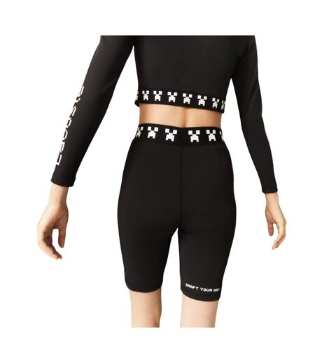 Short de motard live femme noir Lacoste