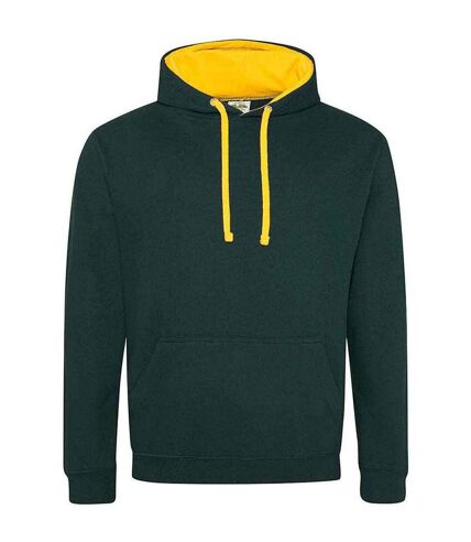 Sweat à capuche varsity femme vert forêt / doré Awdis