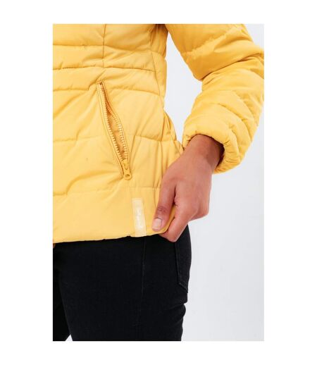 Hype Womens/Ladies Faux Fur Trim Padded Coat (Mustard Yellow) - UTHY6954