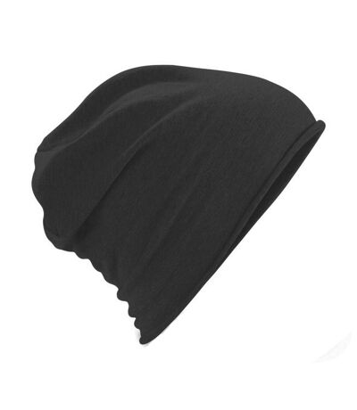 Beechfield Unisex Plain Jersey Beanie Hat (Black)