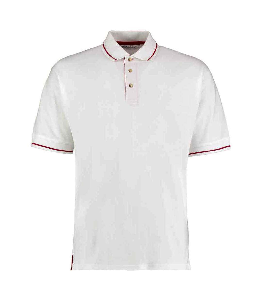 Polo homme blanc / rouge Kustom Kit Kustom Kit