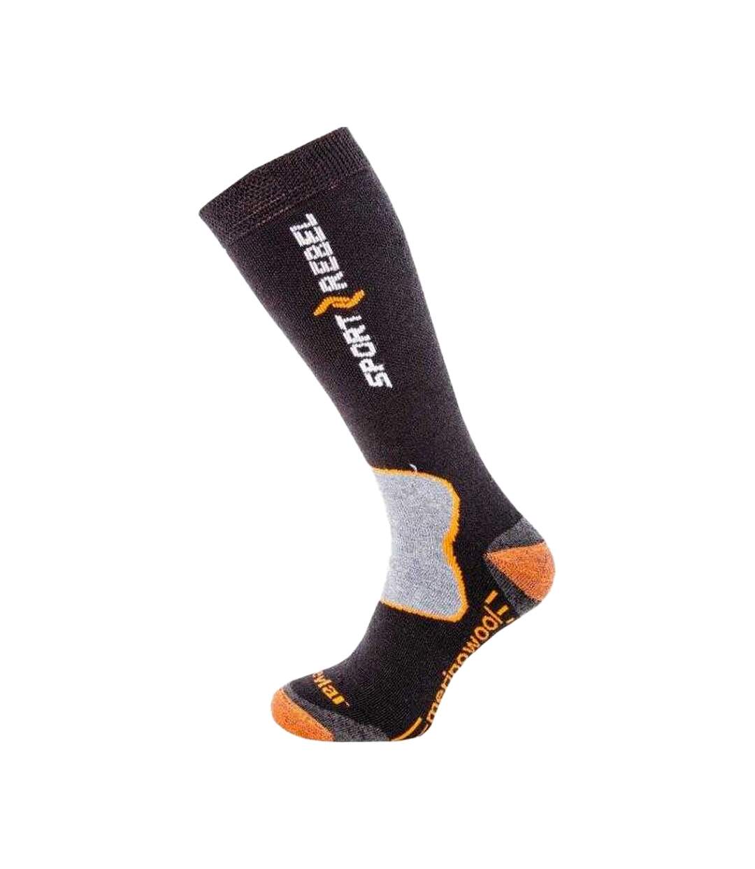 Chaussettes Patinage Adulte Noir Orange Gris Sportrebel-1