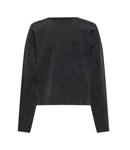 T-Shirt manches longues noir femme jdy washed