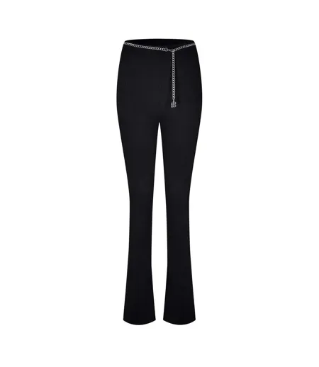 Womens/ladies Norinda Chain Detail Trousers Black Hugo