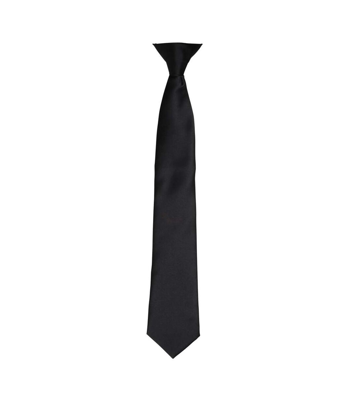 Premier Colors Mens Satin Clip Tie (Black) (One Size)