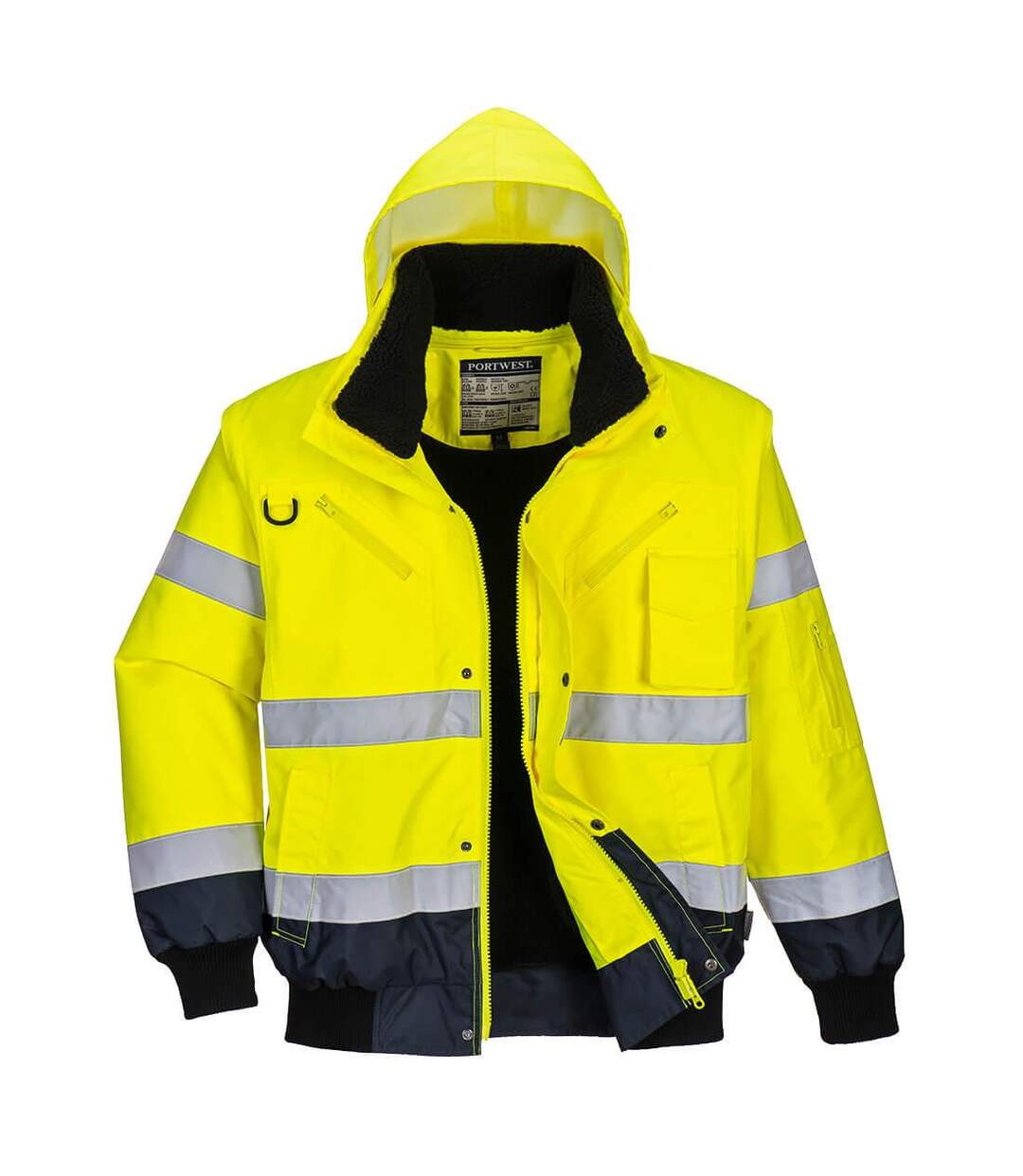 Mens 3 in 1 hi-vis bomber jacket yellow/navy Portwest-1