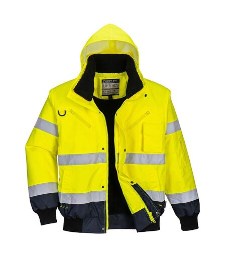 Mens 3 in 1 hi-vis bomber jacket yellow/navy Portwest