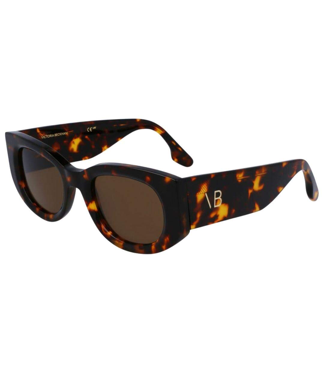 Lunettes De Soleil Motif/style Arrondi Femme Taille Unique Brun Havane Foncé Victoria Beckham-2