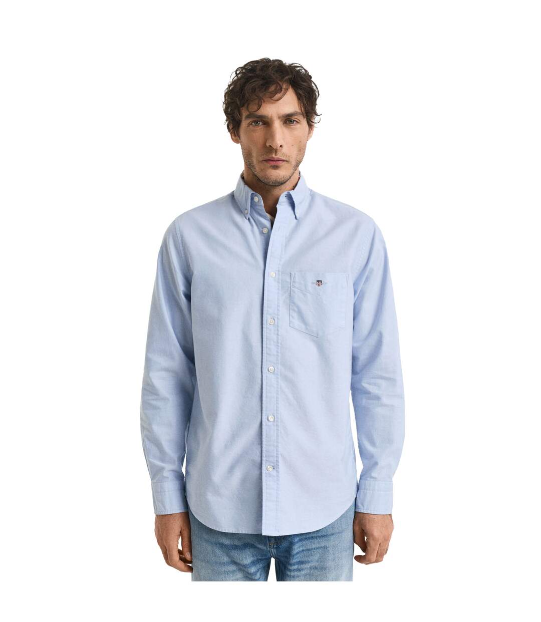 Mens Archive Shield Oxford Regular Shirt Blue Gant-1