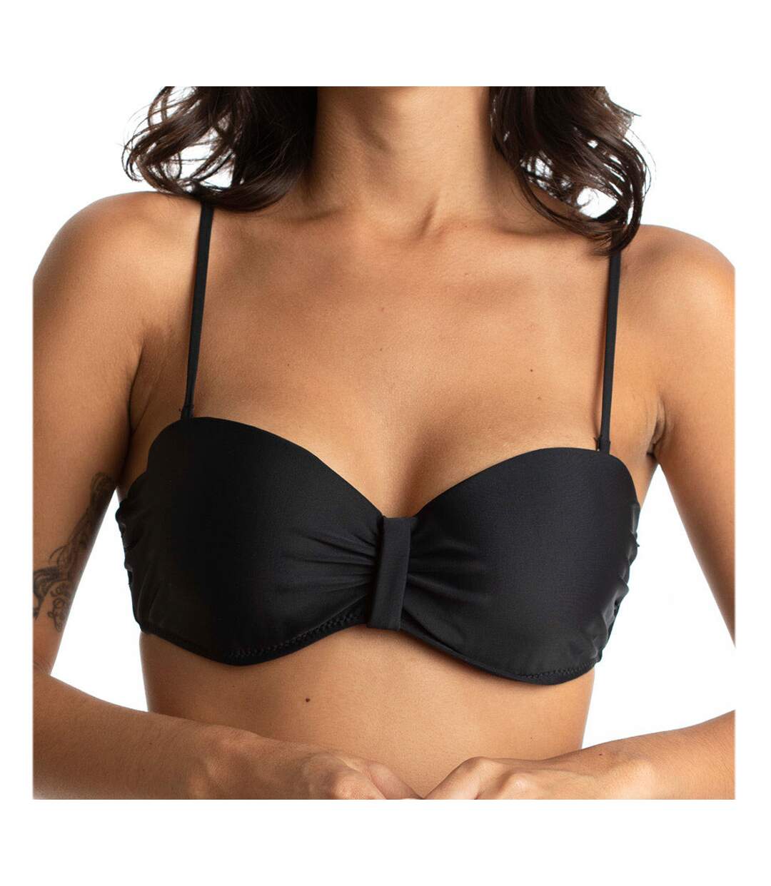 Haut de Bikini Bandeau Noir Femme Sun Project-1