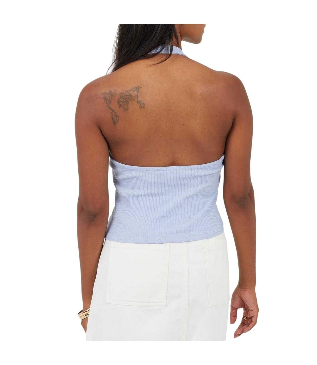 Haut Court Sans Manches Femme Bleu Brave Soul-3