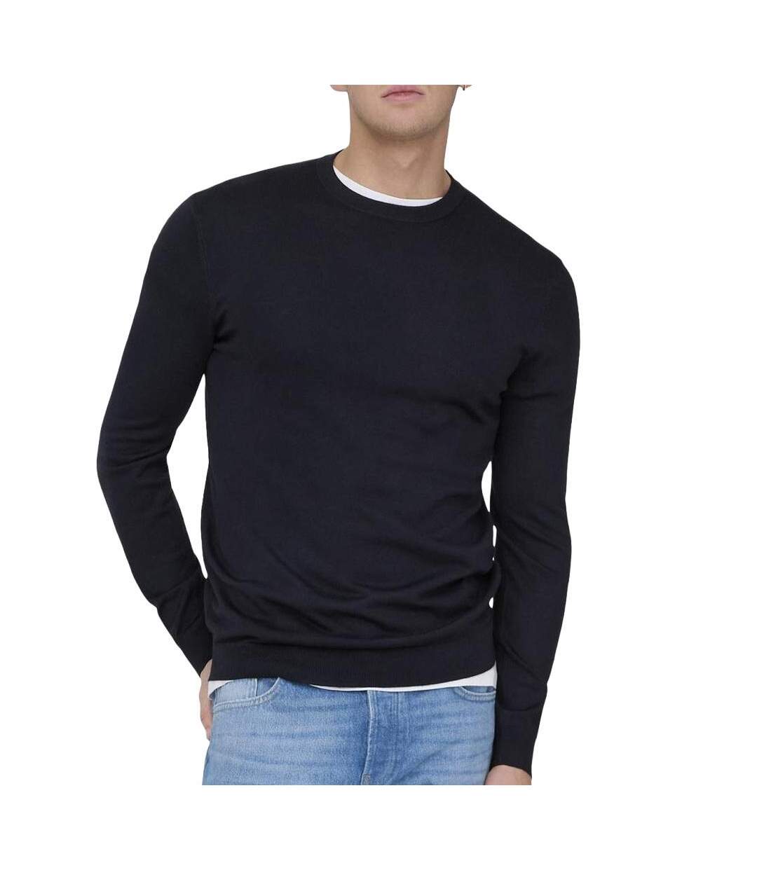 Pull marine homme only & sons life crew knit-1