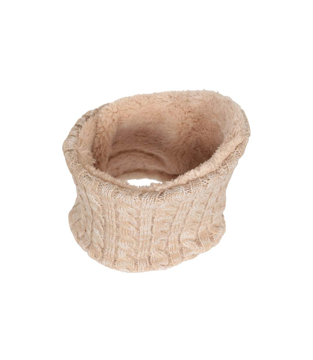 Womens/ladies Faux Fur Lined Neck Warmer One Size Beige Mountain Warehouse-3