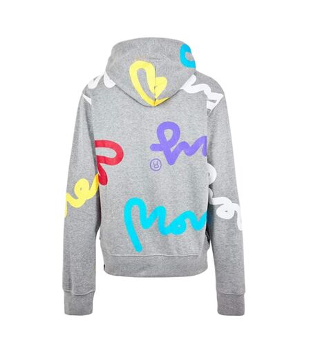 Mens Graphic Print Hoodie Grey Money