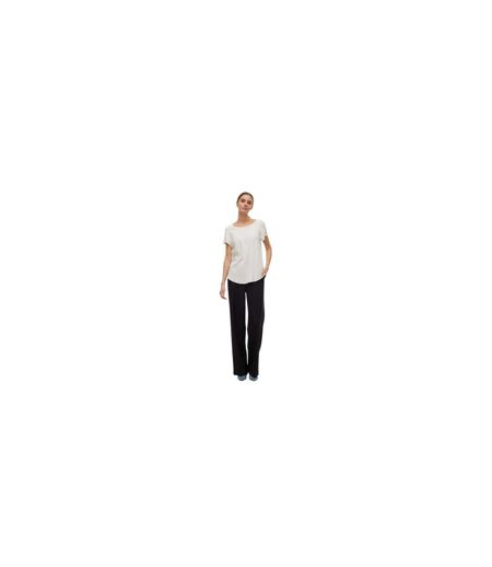 Womens/ladies Bella Scoop Neck Regular T-shirt Snow White Vero Moda