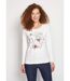 T-shirt court col rond motif brillant-1