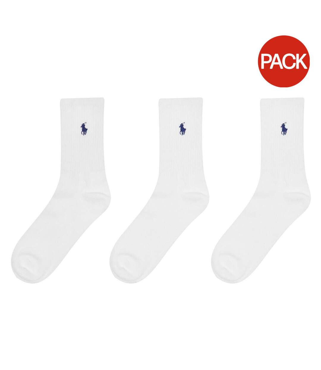 Lot De 3  Chaussettes Homme Blanc Ralph Lauren-1
