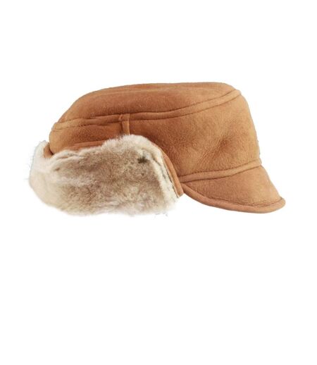 Leather mens caxton sheepskin aviator trapper hat spice Eastern Counties