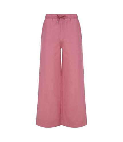 SF Womens/Ladies Sustainable Wide Leg Sweatpants (Dusky Pink) - UTPC4959