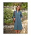 Womens/ladies Frilled Corded Midi Dress Denim Blue WoolOvers-1