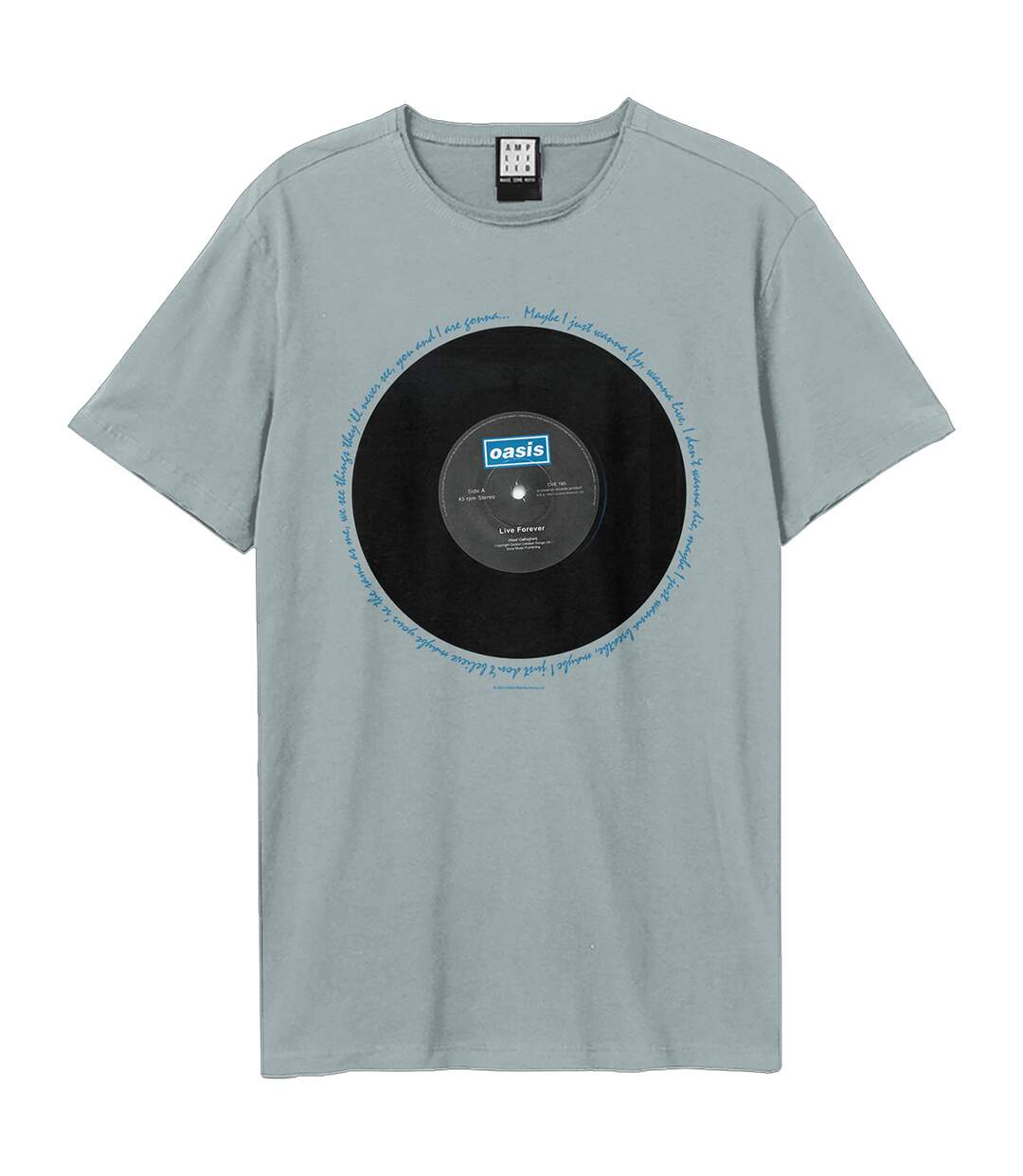 T-shirt live forever adulte bleu Oasis Oasis