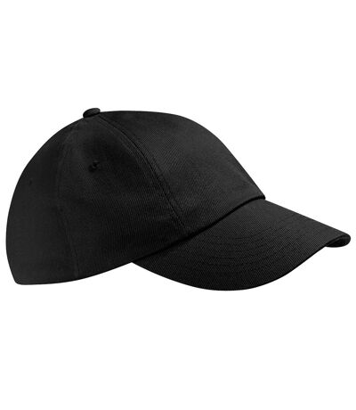 Beechfield Unisex Low Profile Heavy Cotton Drill Cap / Headwear (Pack of 2) (Black)