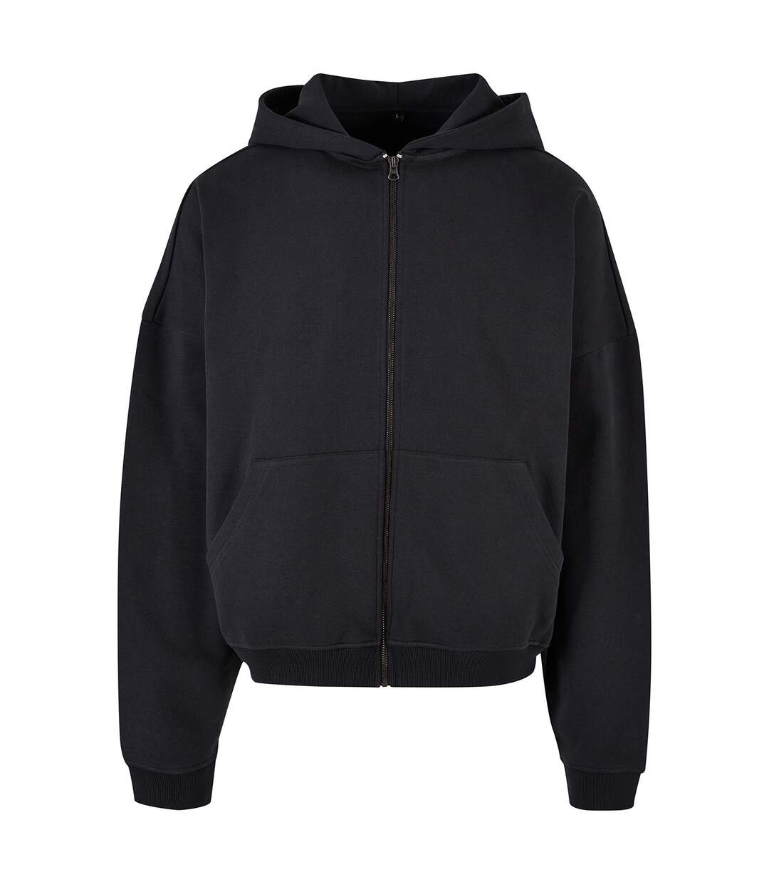 Mens 90s full zip hoodie black Build Your Brand