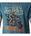 T-shirt homme col rond en jersey et acid wash avec print Wolfy Vondutch