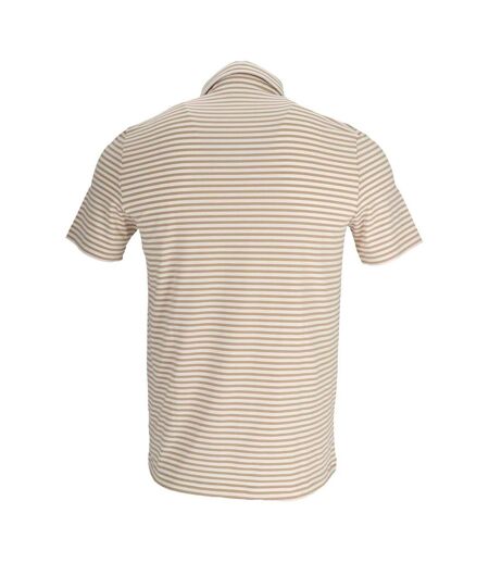 Polo Manches Courtes Motif/style À Rayures Homme Orange Blanc Lacoste