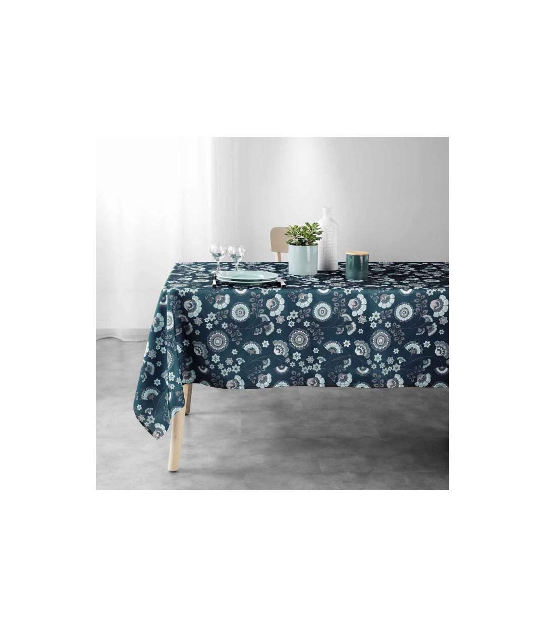 Nappe Imprimée Garance 145x240cm Bleu-3