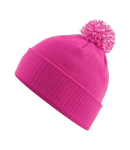Bonnet snowstar pour enfants fuchsia Beechfield