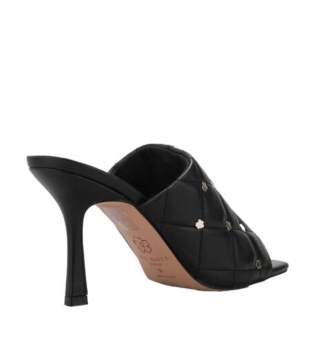 Womens/ladies Majji Leather Heeled Mule Slippers Black Ted Baker
