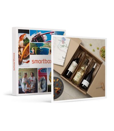 Coffret de 3 bouteilles : vin rouge et vin blanc livrés à domicile - SMARTBOX - Coffret Cadeau Gastronomie