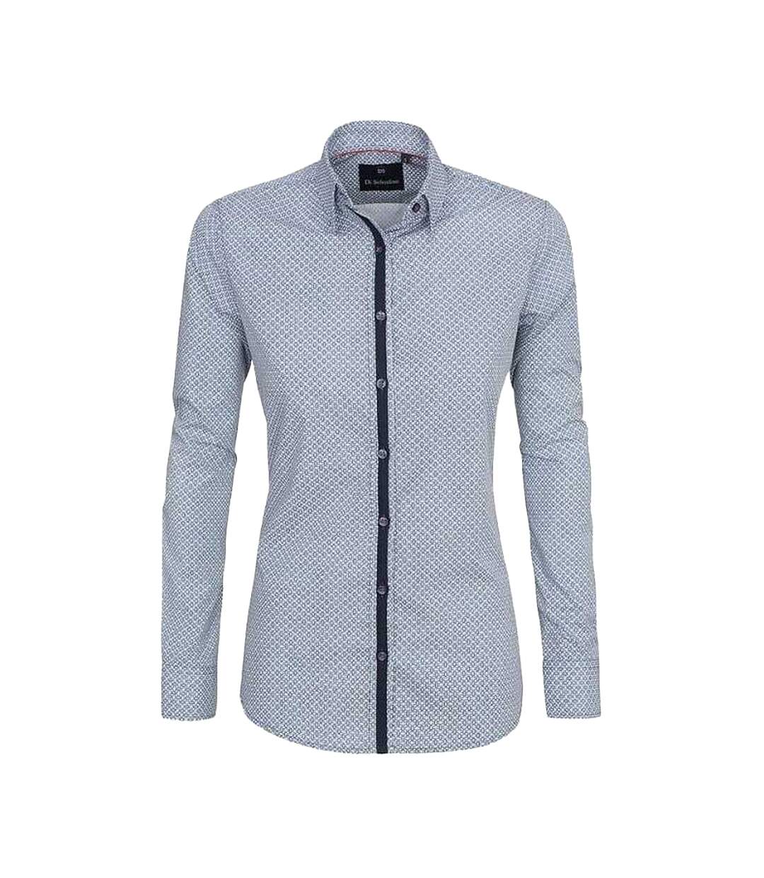 Chemisier Russia Femme Bleu Marine Blanc Di Selentino-1