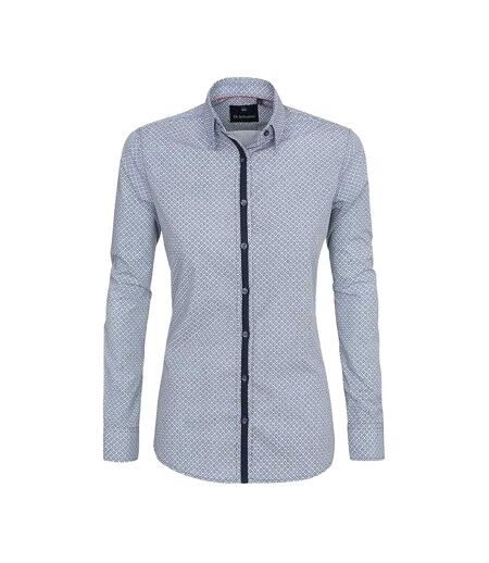 Chemisier Russia Femme Bleu Marine Blanc Di Selentino