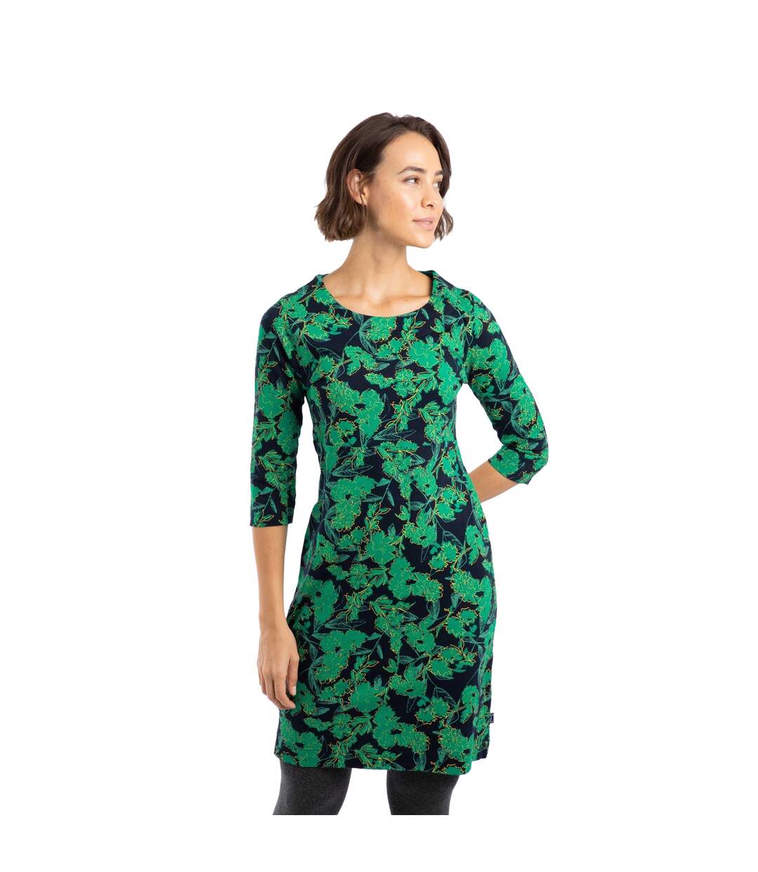 Womens/ladies Shafika Printed Jersey Midi Dress Night Blue Weird Fish-2