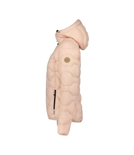 Womens/ladies Patterned Full Zip Puffer Jacket Baby Pink Icepeak