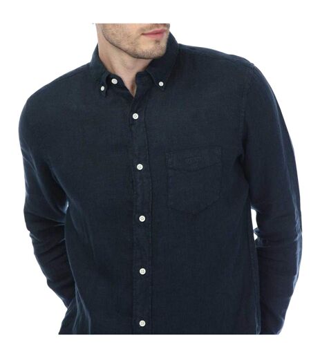 Chemise Motif/style Lin Homme Bleu Marine Gant