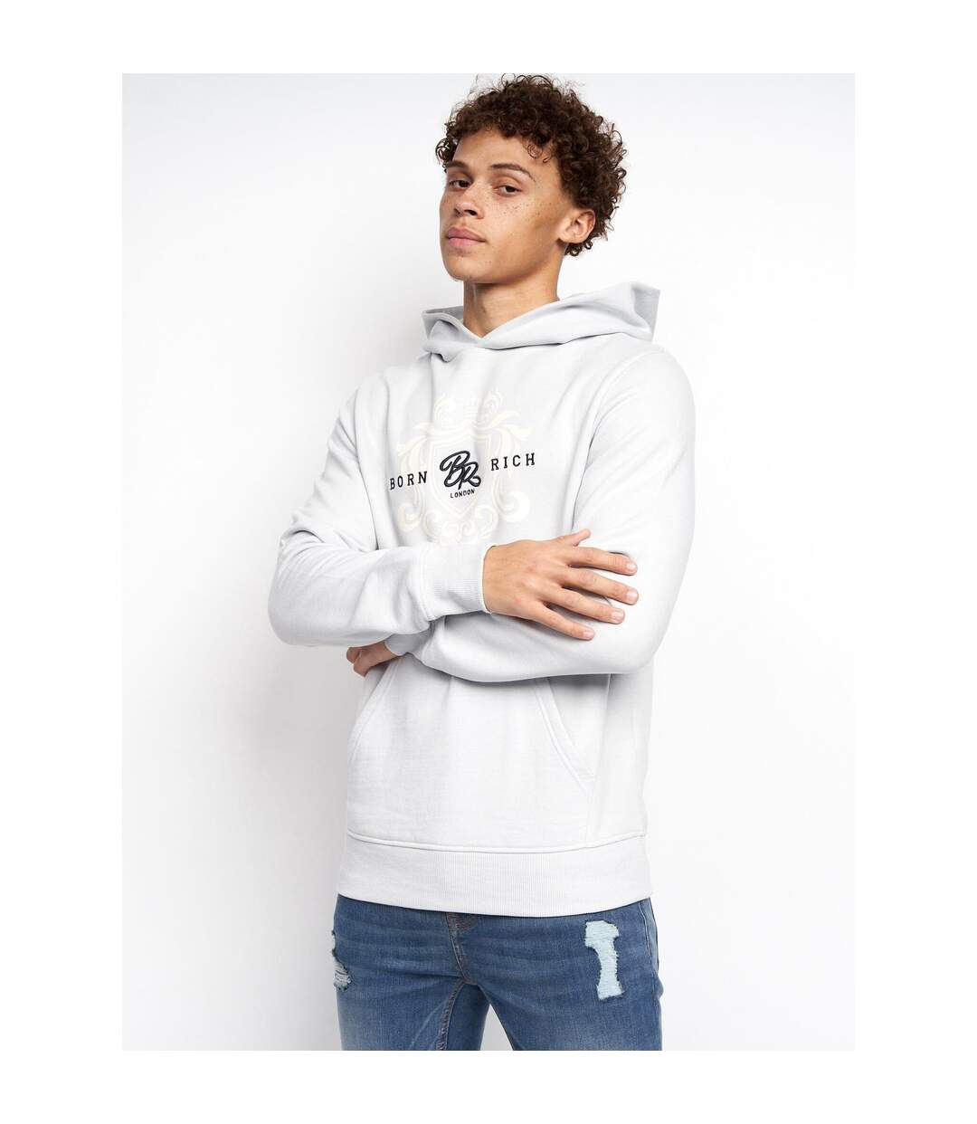 Born Rich Mens Jairo Hoodie (Arctic Ice)