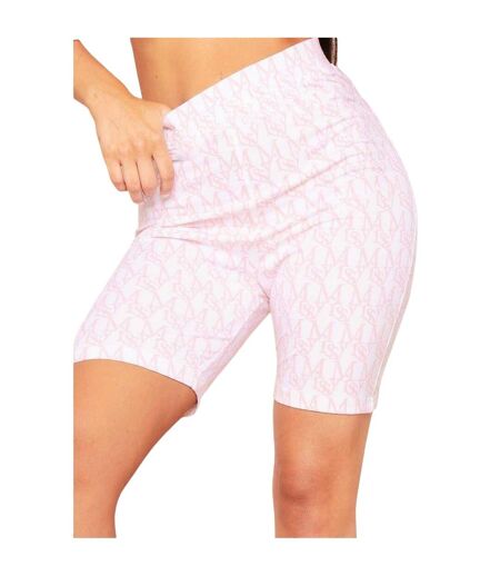 Cuissard De Cyclisme Motif/style Logo Répété Femme Rose Missy Empire