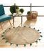 Tapis Déco Rond en Jute Shira 120cm Turquoise-5