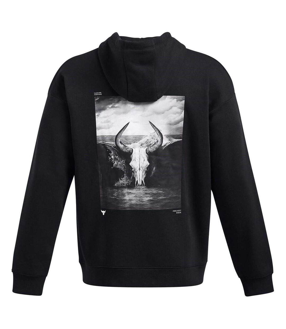 Mens Project Rock Hoodie Black White Under Armour-3