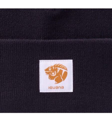 Unisex Adult Audrey Acrylic Beanie Black Iguana