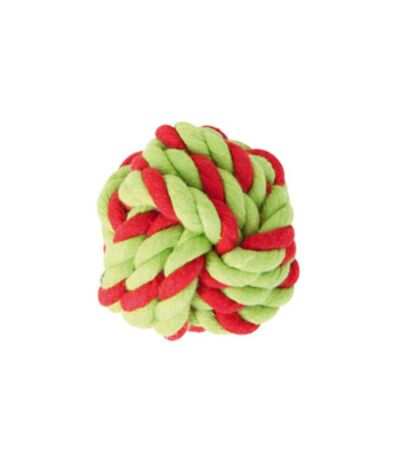 Jouet pour Chien Balle à Corde 7cm Rouge