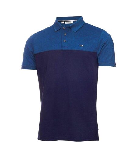 Mens Colour Block Golf Polo Shirt Blue Navy Calvin Klein