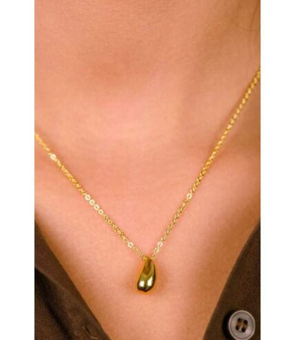 925 Silver Small TearDrop Waterdrop Simple Slim Elegant Droplet Pendant Necklace