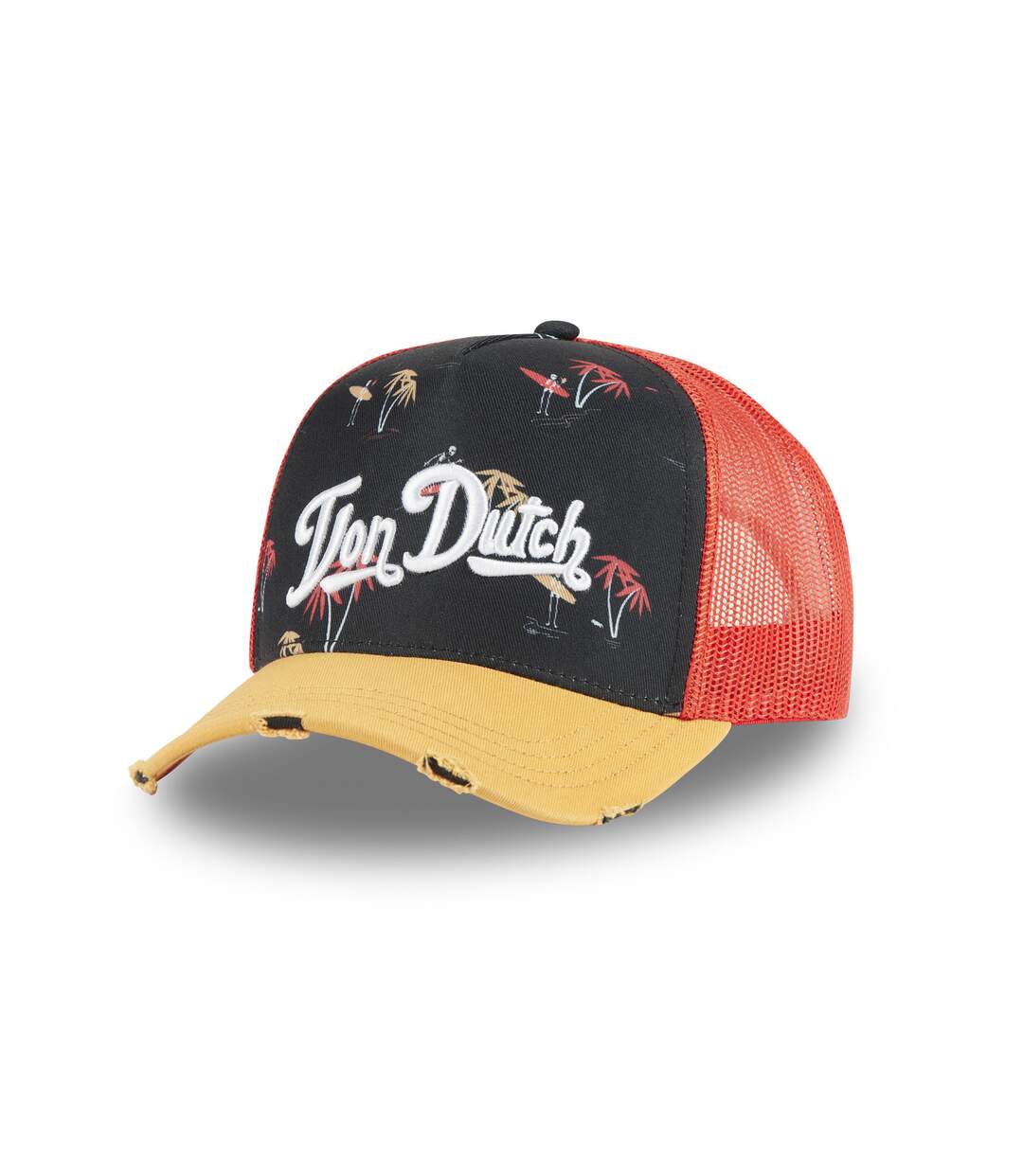 Casquette trucker avec filet Print Skull Vondutch-1